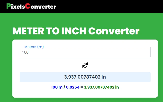 Conversor de metros para polegadas | Conversão de metros para polegadas